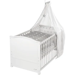 Roba Set Lettino Combi Little Stars Bianco -Bambino Forniture Negozio roba set lettino combi little stars bianco a173621 3