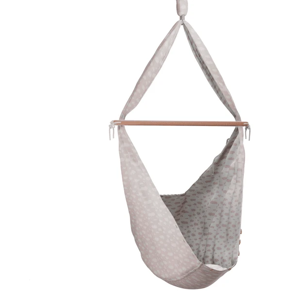 SCHMUSEWOLKE Amaca Per Neonati Clouds OldRose Con Telaio Tipi Bianco 4 SCHMUSEWOLKE Amaca Per Neonati Clouds OldRose Con Telaio Tipi Bianco - immagine 4