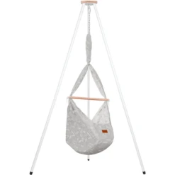 SCHMUSEWOLKE Amaca Per Neonati Dreamcatcher WarmGrey Con Telaio Tipi Bianco
