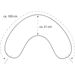 THERALINE Cuscino Per Il Collo Medio 100 X 21 Cm Con Fodera Grigia Bamboo Collection -Bambino Forniture Negozio theraline cuscino per il collo medio 100 x 21 cm con fodera grigia bamboo collection a313277 4