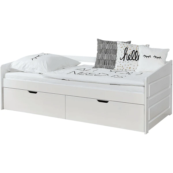 TiCAA Divano Letto Micki Beech Bianco Con 2 Cassetti Aden 1 TiCAA Divano Letto Micki Beech Bianco Con 2 Cassetti Aden