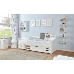 TiCAA Divano Letto Micki Beech Bianco Con 4 Cassetti Funzionali Aden -Bambino Forniture Negozio ticaa divano letto micki beech bianco con 4 cassetti funzionali aden a303165 2