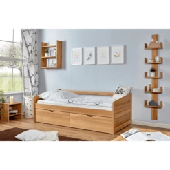 TiCAA Divano Letto Micki Faggio Naturale Con 2 Cassetti Aden -Bambino Forniture Negozio ticaa divano letto micki faggio naturale con 2 cassetti aden a303151 2