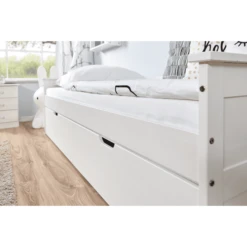 TiCAA Divano Letto Theodor 100 X 200 Cm Bianco Pino Con Letto Aggiuntivo -Bambino Forniture Negozio ticaa divano letto theodor 100 x 200 cm bianco pino con letto aggiuntivo a303212 3