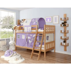 TiCAA Letto A Castello Erni, Faggio Nature Cavallo Viola -Bambino Forniture Negozio ticaa letto a castello erni faggio nature cavallo viola a327652 3