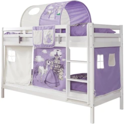 TiCAA Letto A Castello Rene Faggio Bianco Cavallo Viola