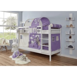 TiCAA Letto A Castello Rene Faggio Bianco Cavallo Viola -Bambino Forniture Negozio ticaa letto a castello rene faggio bianco cavallo viola a327596 3