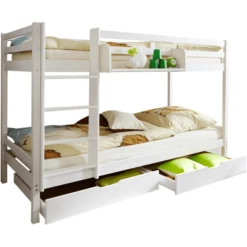 TICAA Letto A Castello Rene - Pino Massiccio - Bianco