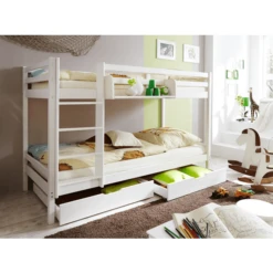 TICAA Letto A Castello Rene - Pino Massiccio - Bianco -Bambino Forniture Negozio ticaa letto a castello rene pino massiccio bianco a111724 3