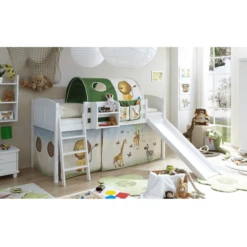 TICAA Letto Con Scivolo EKKI Pino Bianco Country - Safari