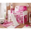 TICAA Letto Rialzato Con Scivolo EKKI Country Horse Rosa