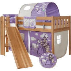 TiCAA Letto Rialzato Con Scivolo Ekki, Faggio Nature Cavallo Viola -Bambino Forniture Negozio ticaa letto rialzato con scivolo ekki faggio nature cavallo viola a327651 2