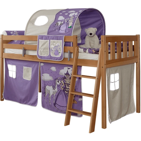 TiCAA Letto Rialzato Eric Verticale, Faggio Nature Cavallo Viola 1 TiCAA Letto Rialzato Eric Verticale, Faggio Nature Cavallo Viola
