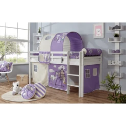 TiCAA Letto Rialzato Rene, Faggio Bianco Cavallo Viola 7 TiCAA Letto Rialzato Rene, Faggio Bianco Cavallo Viola -Bambino Forniture Negozio ticaa letto rialzato rene faggio bianco cavallo viola a327662 3