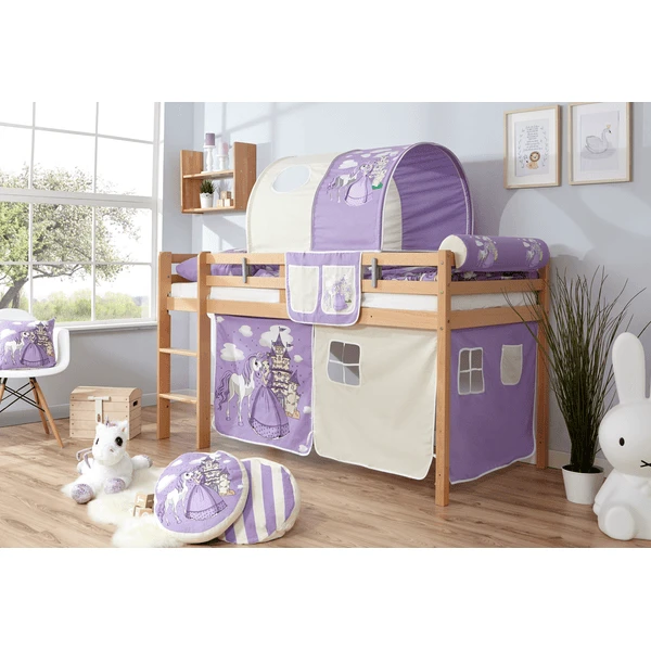 TiCAA Letto Rialzato Rene, Faggio Nature Cavallo Viola 2 TiCAA Letto Rialzato Rene, Faggio Nature Cavallo Viola - immagine 2