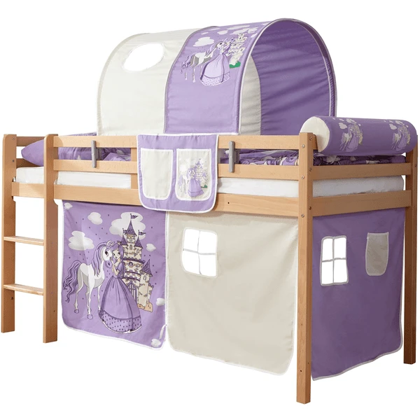 TiCAA Letto Rialzato Rene, Faggio Nature Cavallo Viola 3 TiCAA Letto Rialzato Rene, Faggio Nature Cavallo Viola - immagine 3