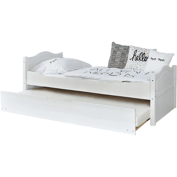 TiCAA Letto Singolo Leni 90 X 200 Cm Kiefer Bianco Con Letto Aggiuntivo 2 TiCAA Letto Singolo Leni 90 X 200 Cm Kiefer Bianco Con Letto Aggiuntivo - immagine 2