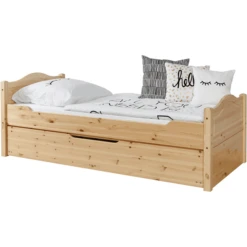 TiCAA Letto Singolo Leni 90 X 200 Cm Pino Nature, Con Letto Aggiuntivo -Bambino Forniture Negozio ticaa letto singolo leni 90 x 200 cm pino nature con letto aggiuntivo a327391 4