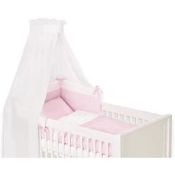 Träumeland Set Biancheria Lettino 3 Pezzi 100 X 135cm Corona Rosa -Bambino Forniture Negozio traeumeland set biancheria lettino 3 pezzi 100 x 135cm corona rosa a171346 4