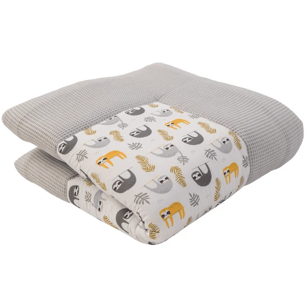 Ullenboom Coperta A Gattoni Waffle Piqué Motivo Grigio Bradipo 120x120 Cm 2 Ullenboom Coperta A Gattoni Waffle Piqué Motivo Grigio Bradipo 120x120 Cm - immagine 2