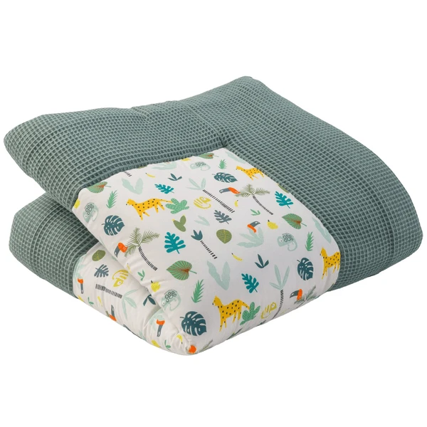 Ullenboom Coperta A Gattoni Waffle Piqué Motivo Salvia Verde Foresta Pluviale 100x100 Cm 2 Ullenboom Coperta A Gattoni Waffle Piqué Motivo Salvia Verde Foresta Pluviale 100x100 Cm - immagine 2