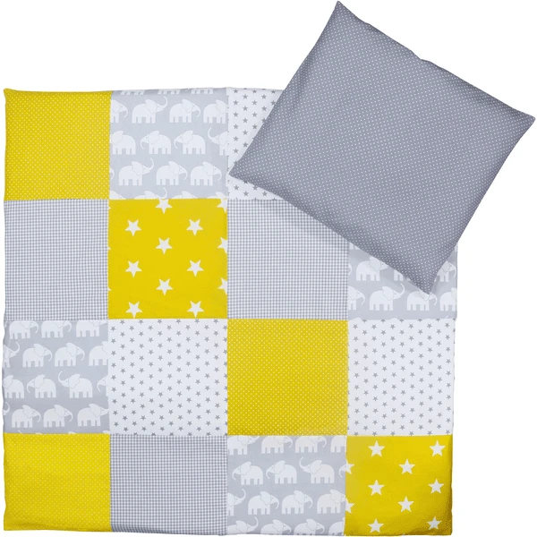 Ullenboom Set Biancheria Da Letto Per Neonato Elefante Giallo 80 X 80 Cm + 35 X 40 Cm 5 Ullenboom Set Biancheria Da Letto Per Neonato Elefante Giallo 80 X 80 Cm + 35 X 40 Cm - immagine 5