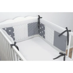 Bambino Forniture Negozio -Bambino Forniture Negozio ullenboom struttura protezione per culla 140x70 cm stelle grigie 210 cm di superficie della testa a268301 1