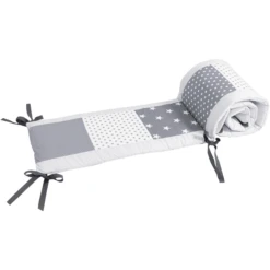 Bambino Forniture Negozio 7 Ullenboom Struttura Protezione Per Culla 140x70 Cm Stelle Grigie (210 Cm Di Superficie Della Testa)